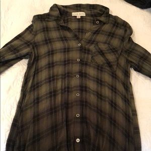 Plaid ombré dress with side slit